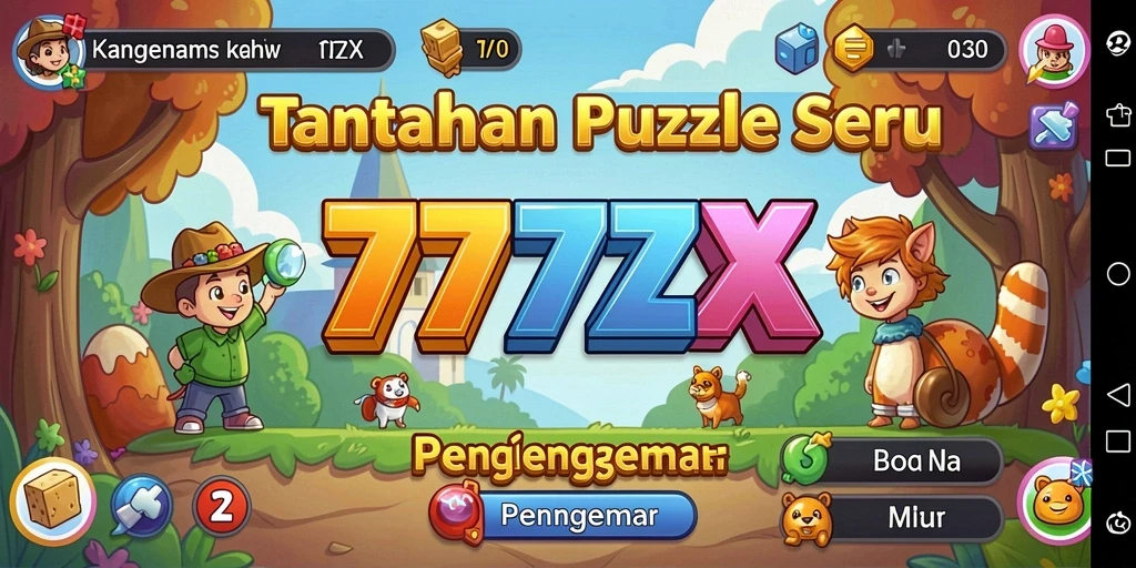 Tampilan gameplay menantang di 777ZX dengan teka-teki yang berwarna-warni.