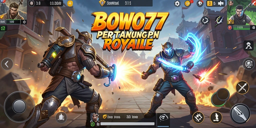 Tampilan gameplay seru di BOWO77 dengan aksi Battle Royale.