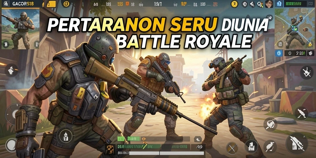 Gameplay seru dan mendebarkan dalam GACOR518 Battle Royale.