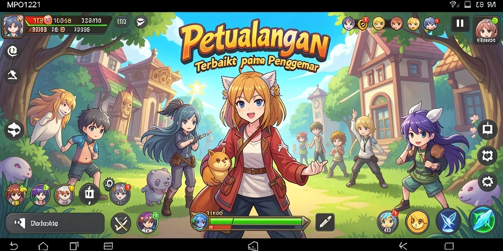 Screenshot MPO1221 menampilkan aksi karakter dalam petualangan Anime.