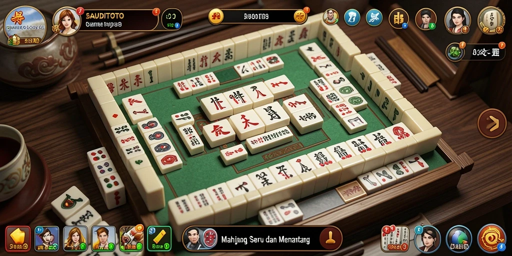 Screenshot utama SAUDITOTO menampilkan gameplay Mahjong yang mengasyikkan.
