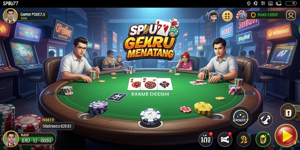 Screenshot gameplay SPBU77 yang penuh aksi poker.