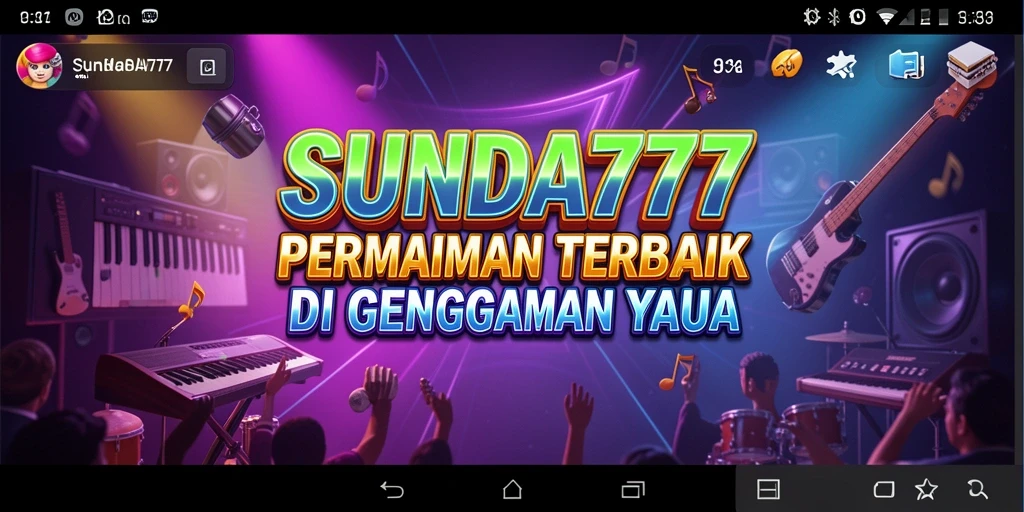 Screenshot SUNDA777 menampilkan antarmuka permainan musik yang interaktif dan menarik.