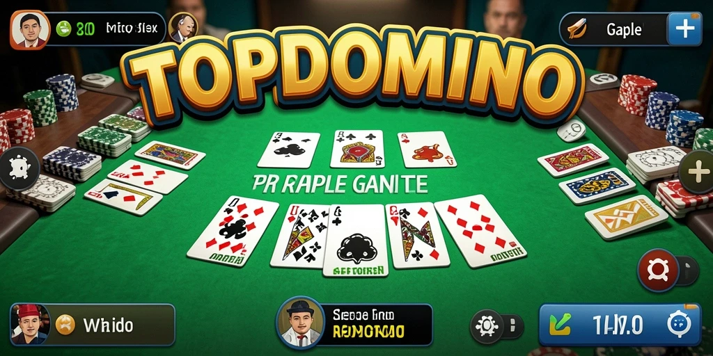 Screenshot gameplay TOPDOMINO menampilkan keseruan bermain Gaple.