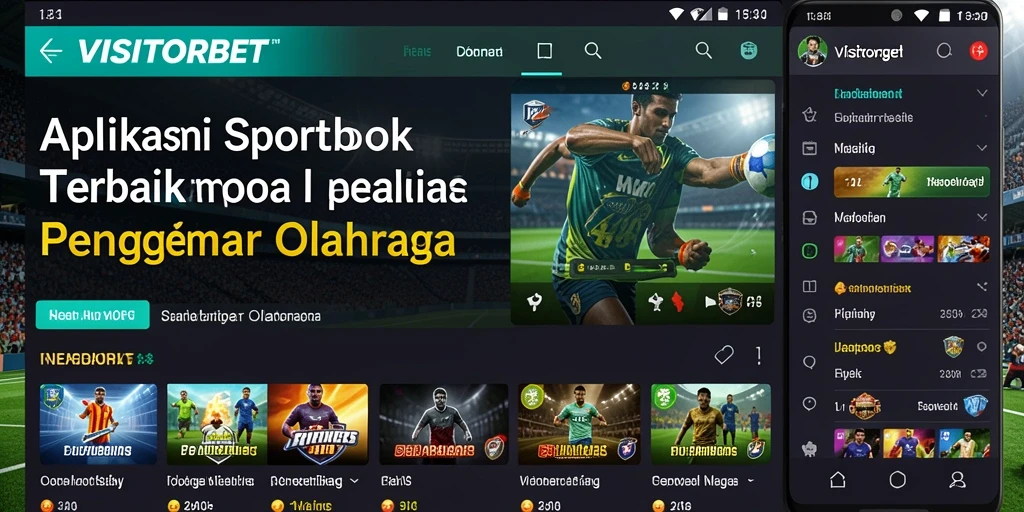Tampilan menarik dari aplikasi VISITORBET dengan fitur taruhan olahraga.